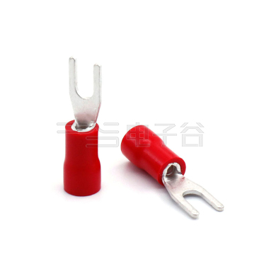 Y形叉形预绝缘端子 PVC 螺栓孔径4.3 接线0.5-1.5mm²(22-16AWG) 红色